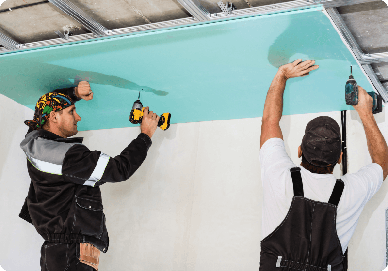 Gypsum Ceiling, Painting & Tile Installation